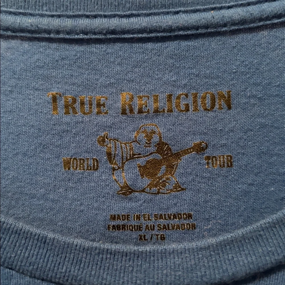True Religion Buddha Logo Classic Blue Tee Size XL